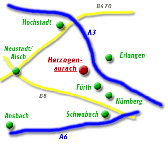 Anfahrtskizze Herzogenaurach